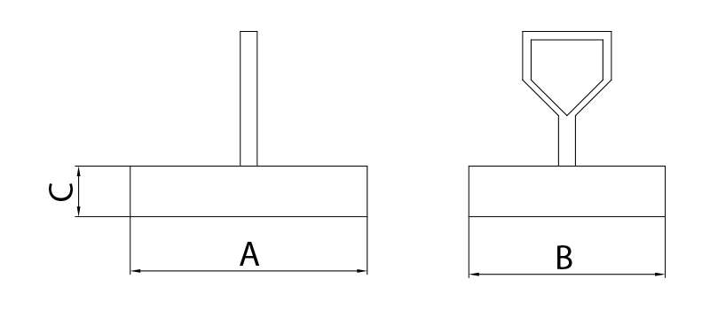 Technical Drawing - Permanent magnetic plate lifter type GPM