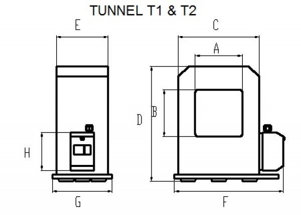 Technical Drawing 1 - Tunnel Demagnetizer type T