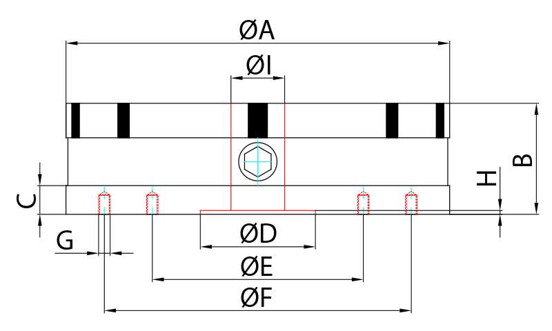 Technical Drawing - Permanent Magnetic Chuck type ERCA2